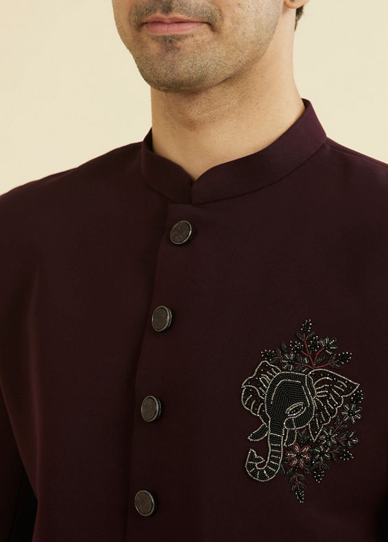 Manyavar Men Majestic Purple Elegance Indo Western