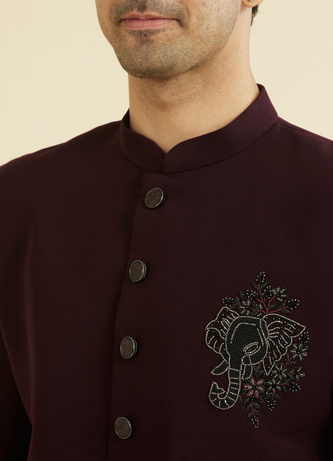 Manyavar Men Majestic Purple Elegance Indo Western