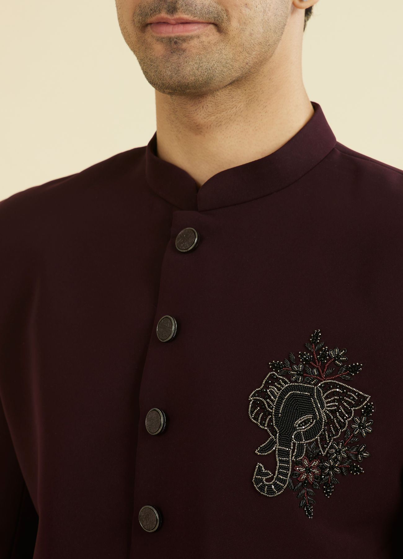 Manyavar Men Majestic Purple Elegance Indo Western