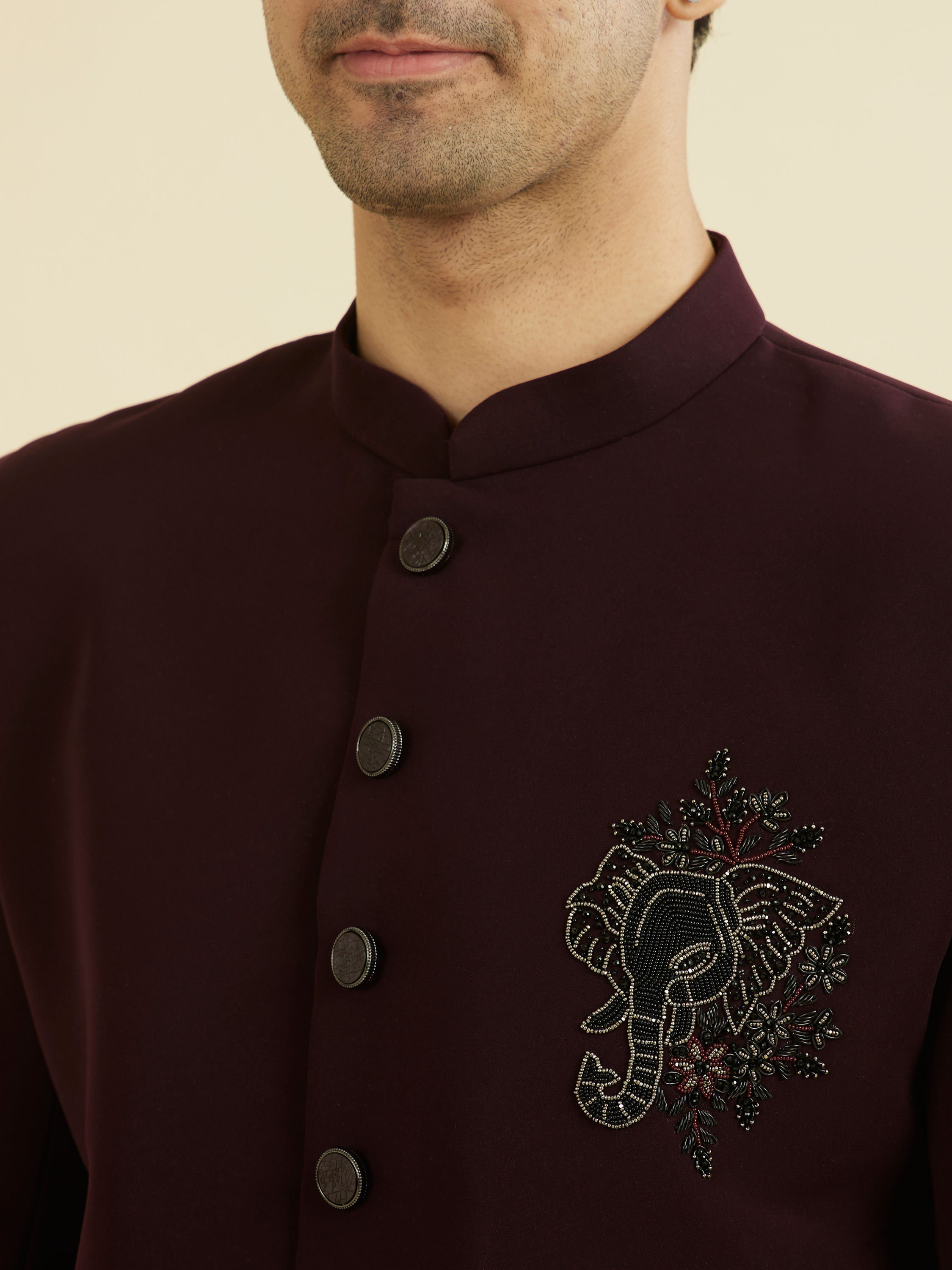 Manyavar Men Majestic Purple Elegance Indo Western