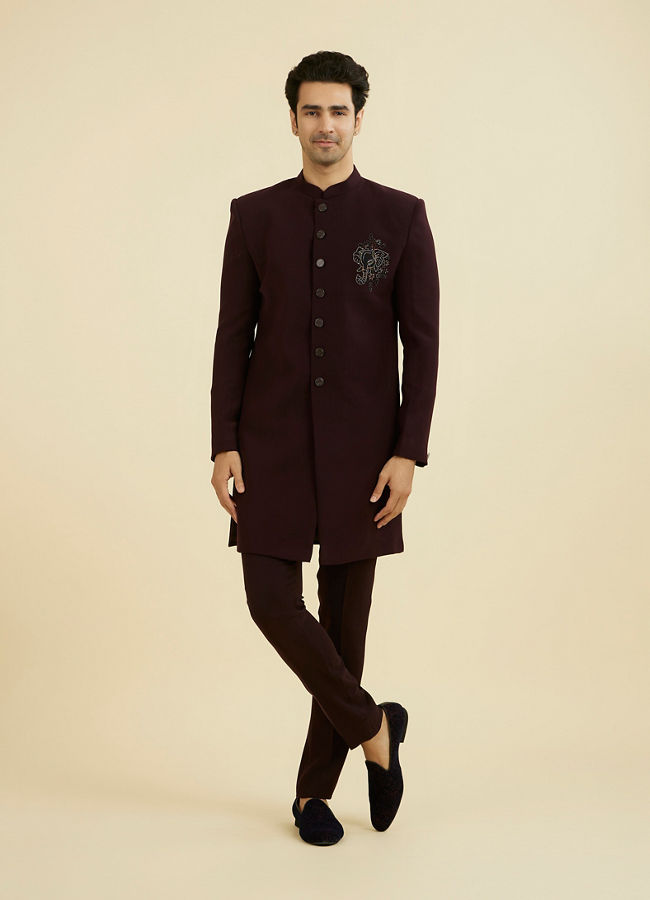 Manyavar Men Majestic Purple Elegance Indo Western