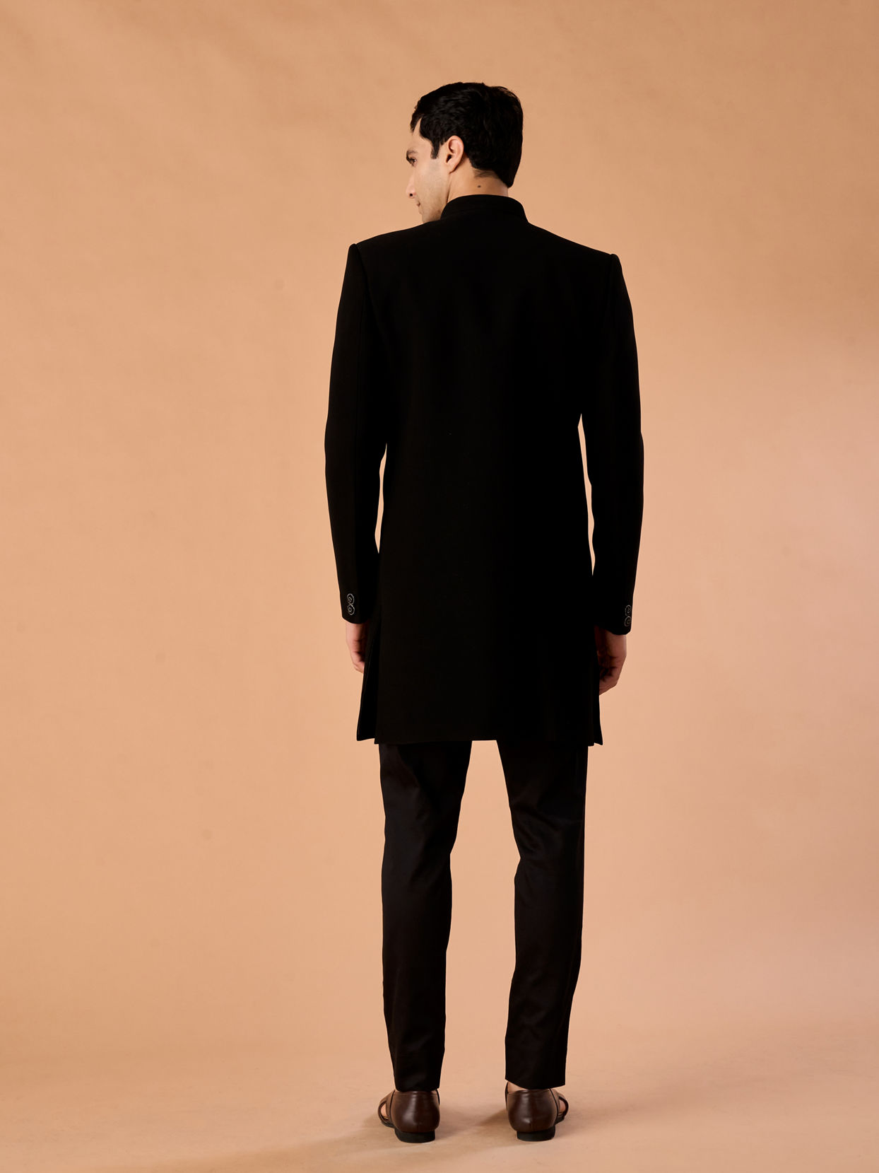 Manyavar Men Elegant Black Charm Indo Western