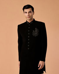 Manyavar Men Elegant Black Charm Indo Western