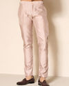 Manyavar Men Beige Silk Printed Indo-Western Set with Pant