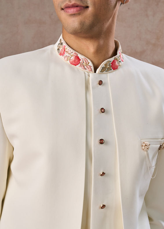 Manyavar Men Opulent Cream Festivity Indo Western