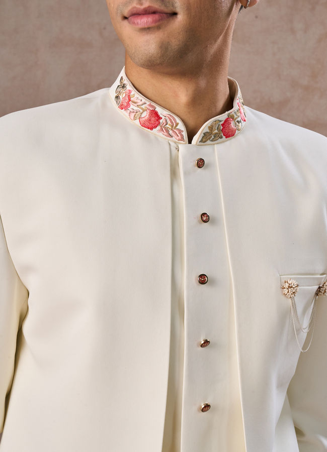 Manyavar Men Opulent Cream Festivity Indo Western