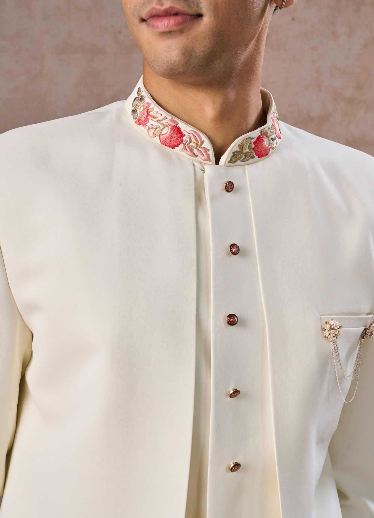 Manyavar Men Opulent Cream Festivity Indo Western