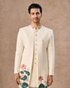 Cream Colored Rayon Indo Western Ensemble