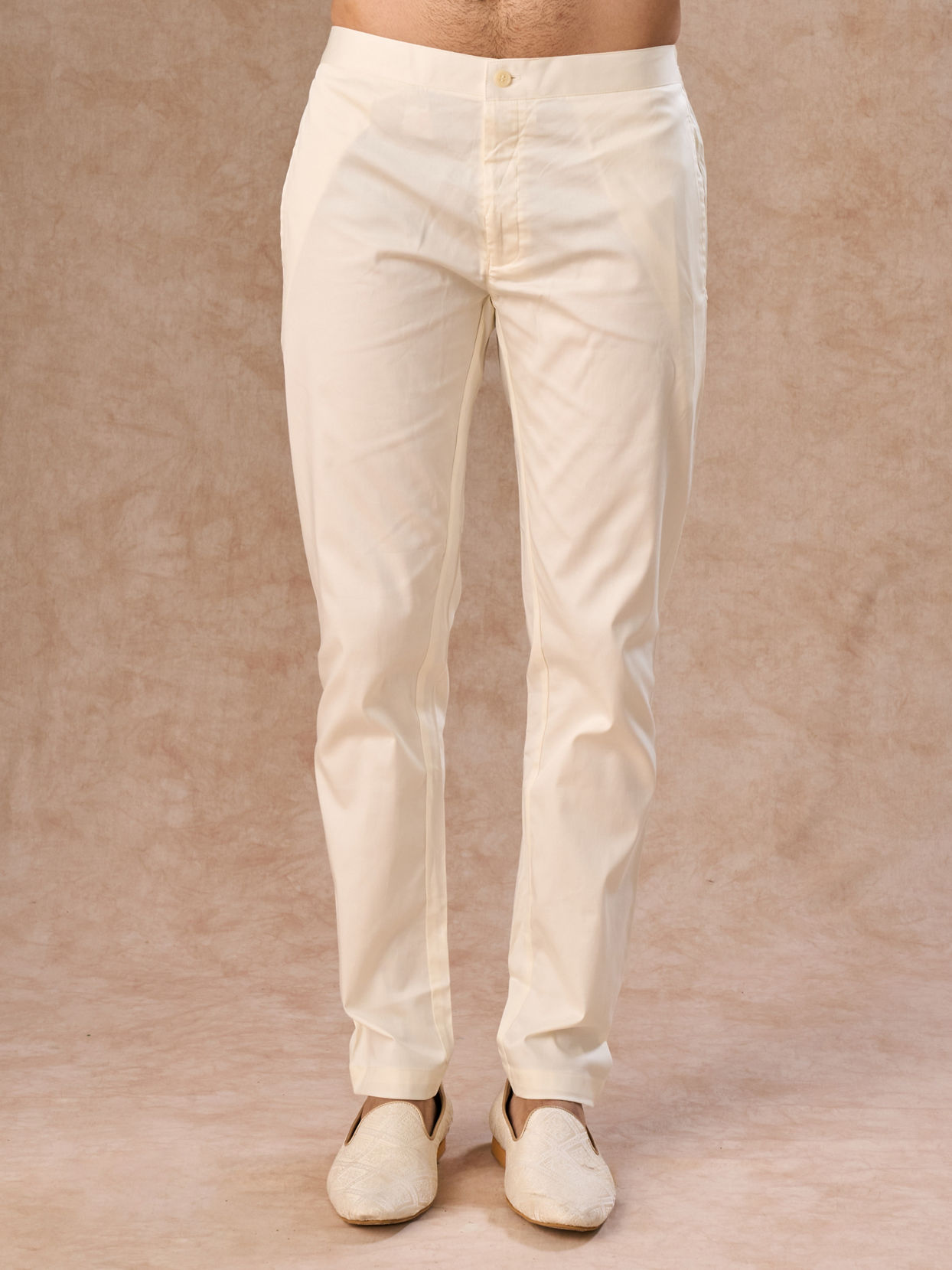 Manyavar Men Cream Colored Rayon Indo Western Ensemble