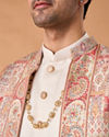 Manyavar Men Royal Red Brocade Indo Western
