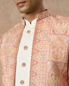 Manyavar Men Pink Brocade Indo Western with Embroidery