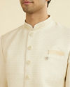 Manyavar Men Beige Brocade Elegance Indo Western