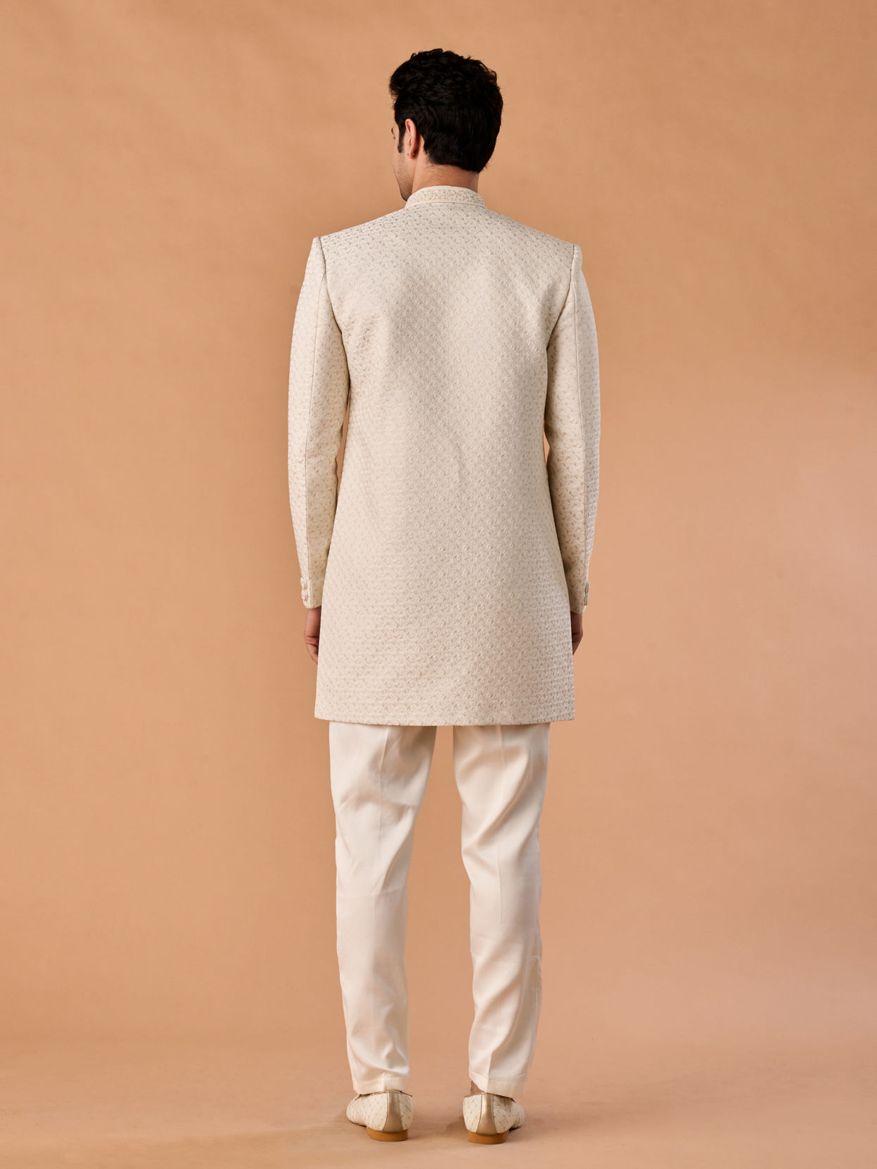 Manyavar Men Majestic Cream Brocade Indo-Western