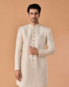 Majestic Cream Brocade Indo-Western