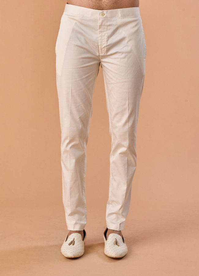 Manyavar Men Elegant Cream Radiance Indo Western