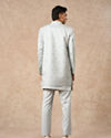 Manyavar Men Light Blue Brocade Indo Western with Embellishment