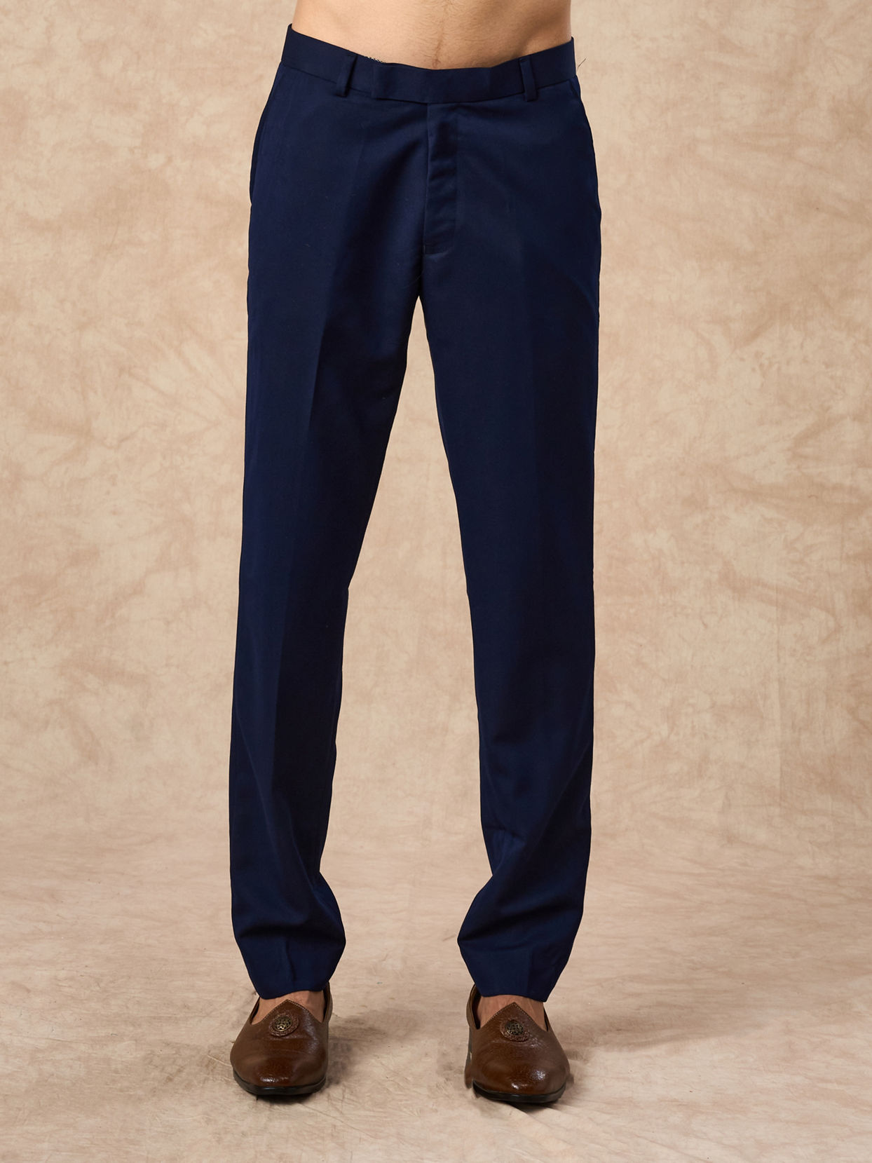 Manyavar Men Dark Blue Brocade Indo Western with Embroidery