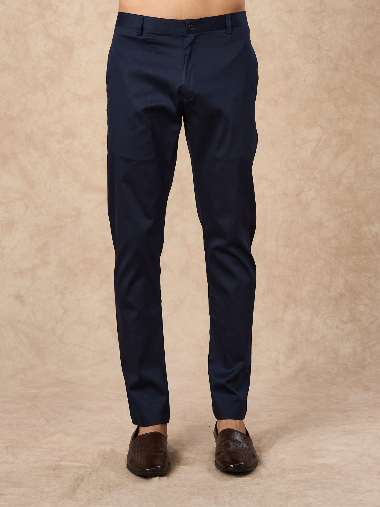 Manyavar Men Dark Blue Velvet Indo Western with Embroidery