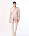 Manyavar Men Purple Brocade Indo Western with Embroidery