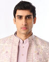 Manyavar Men Purple Brocade Indo Western with Embroidery