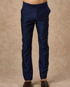 Manyavar Men Dark Blue Art Silk Indo Western