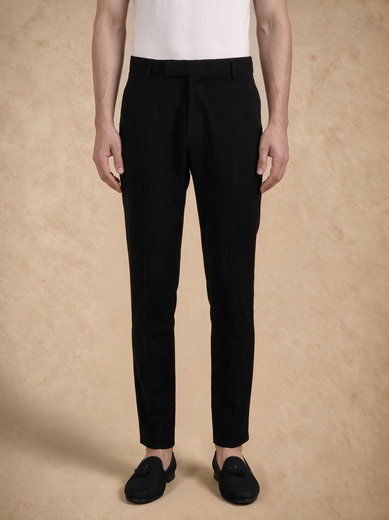 Manyavar Men Black Blended Rayon Indo Western Suit