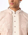 Manyavar Men Pink Georgette Indo-Western Set