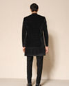 Manyavar Men Black Velvet Indo Western with Embroidery