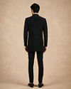 Manyavar Men Black Blended Rayon Indo Western Suit