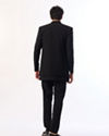 Manyavar Men Black Blended Rayon Indo Western Suit with Embroidered Detail