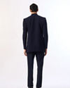 Manyavar Men Blue Blended Rayon Indo Western Suit