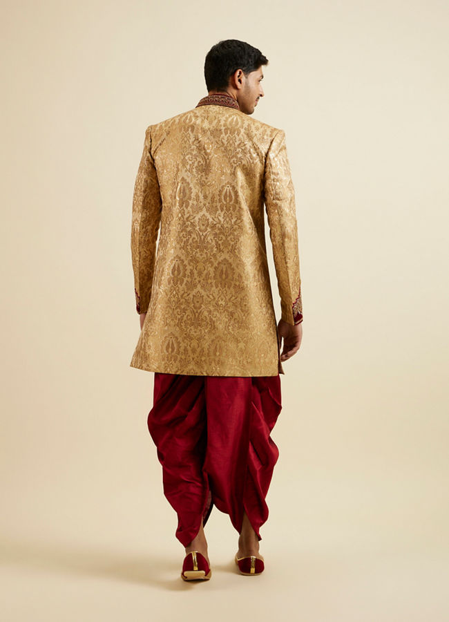 Manyavar Men Golden Fawn Classic Indo Western Set