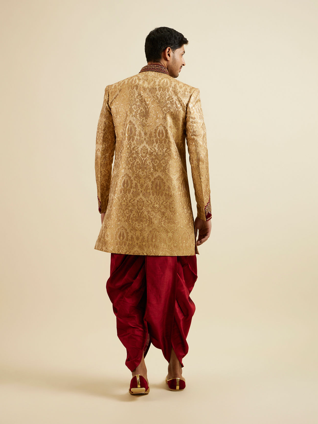 Manyavar Men Golden Fawn Classic Indo Western Set