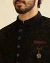 alt message - Manyavar Men Festive Black Indo Western Set image number 1