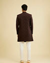 Manyavar Men Wine Red Achkan Style Indo Western Set