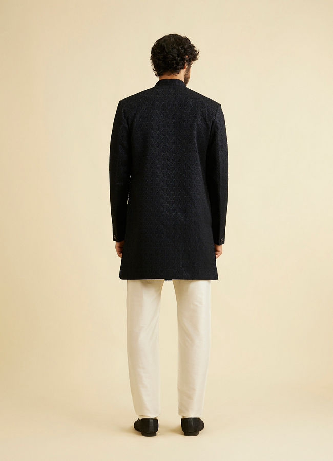 Manyavar Men Prussian Blue Indo Western