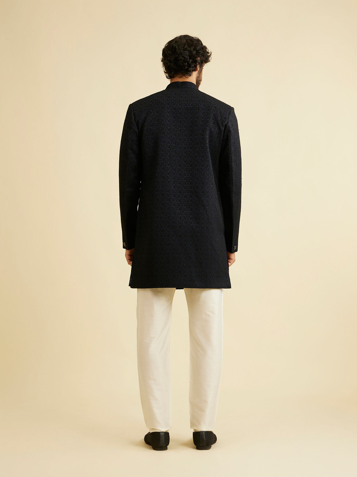 Manyavar Men Prussian Blue Indo Western