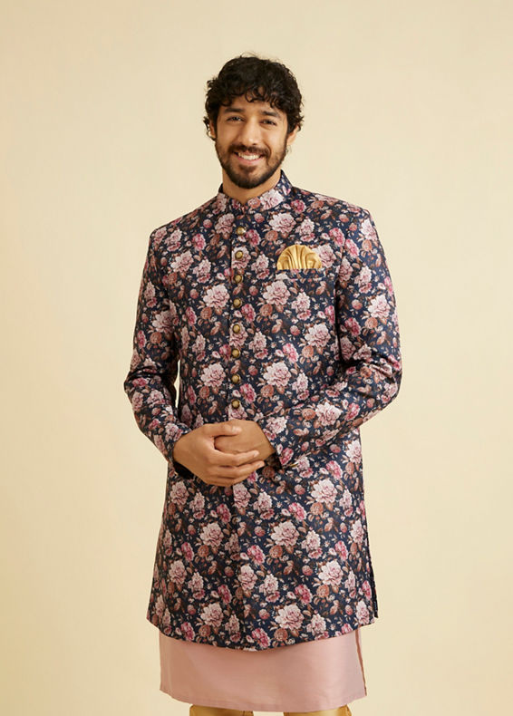 Manyavar Men Floral Indo Western Set