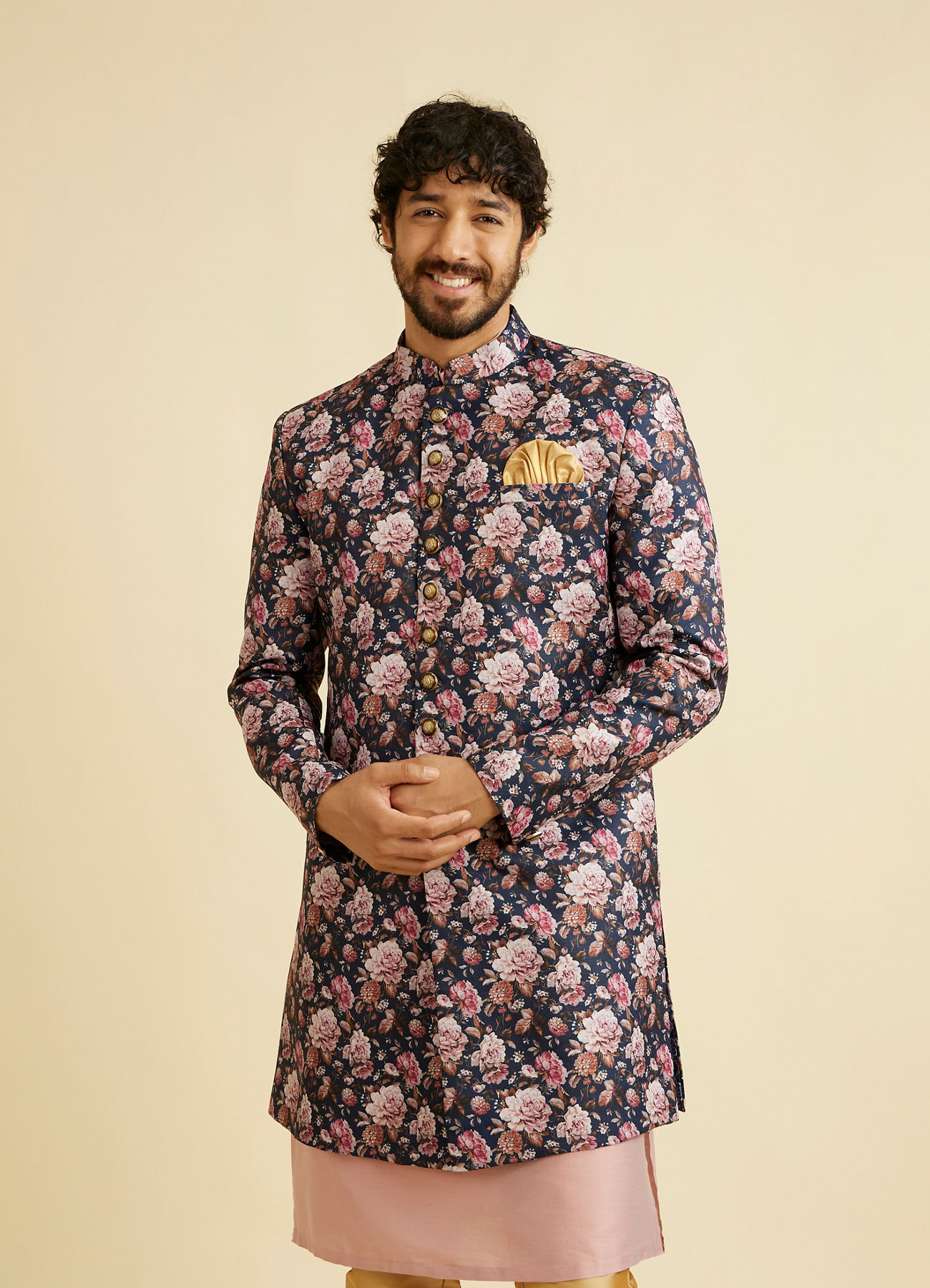 Manyavar Men Floral Indo Western Set