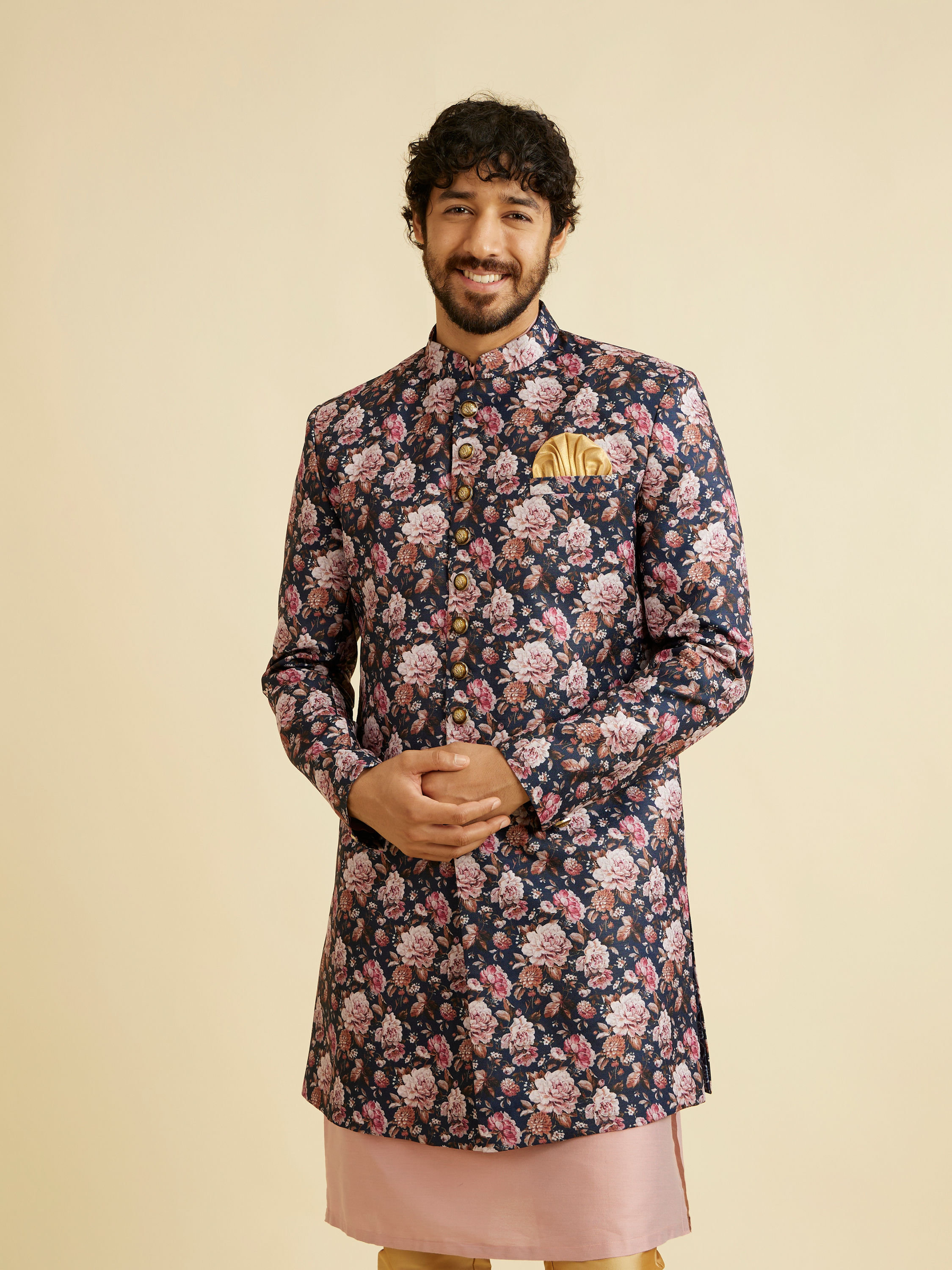 Manyavar Men Floral Indo Western Set