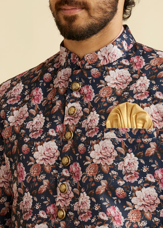 Manyavar Men Floral Indo Western Set