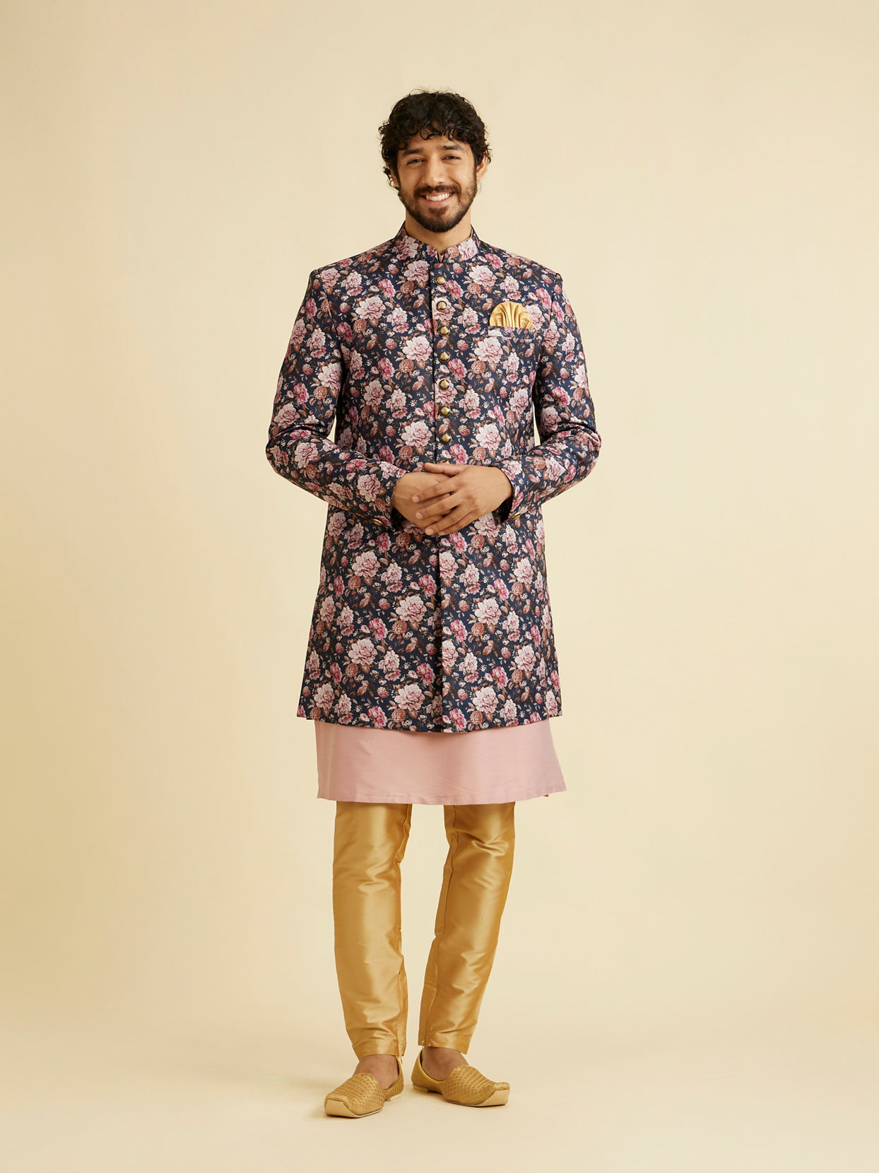 Manyavar Men Floral Indo Western Set