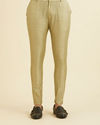 Manyavar Men Bottle Green Velvet Indo Western
