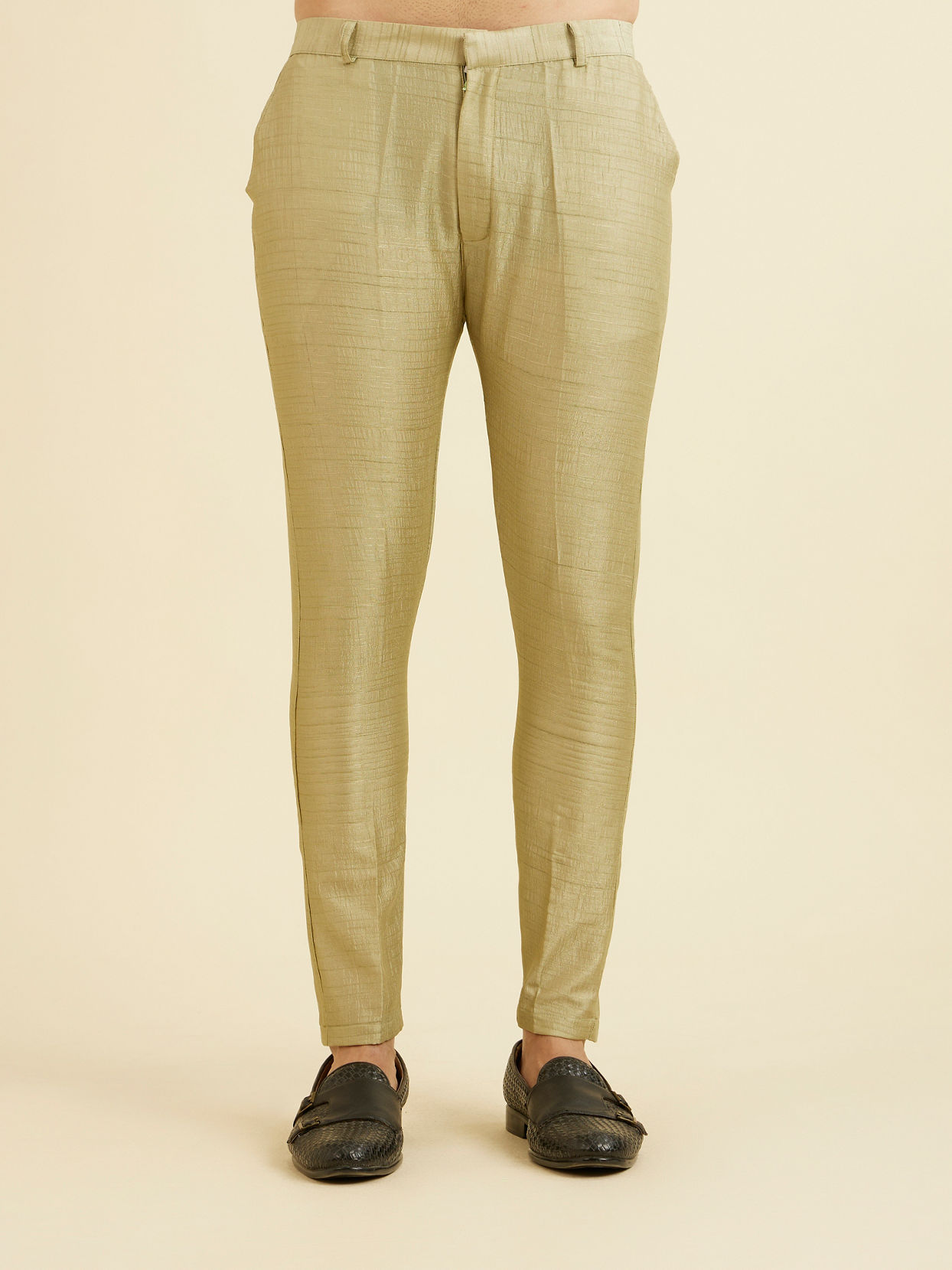 Manyavar Men Bottle Green Velvet Indo Western