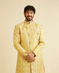 Manyavar Men Bright Yellow Indo Western