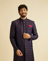 alt message - Manyavar Men Charismatic Blue Indo Western image number 0