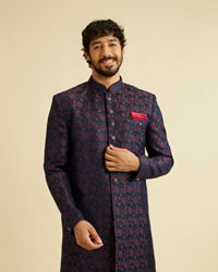 Manyavar Men Charismatic Blue Indo Western