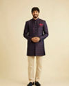 Manyavar Men Charismatic Blue Indo Western