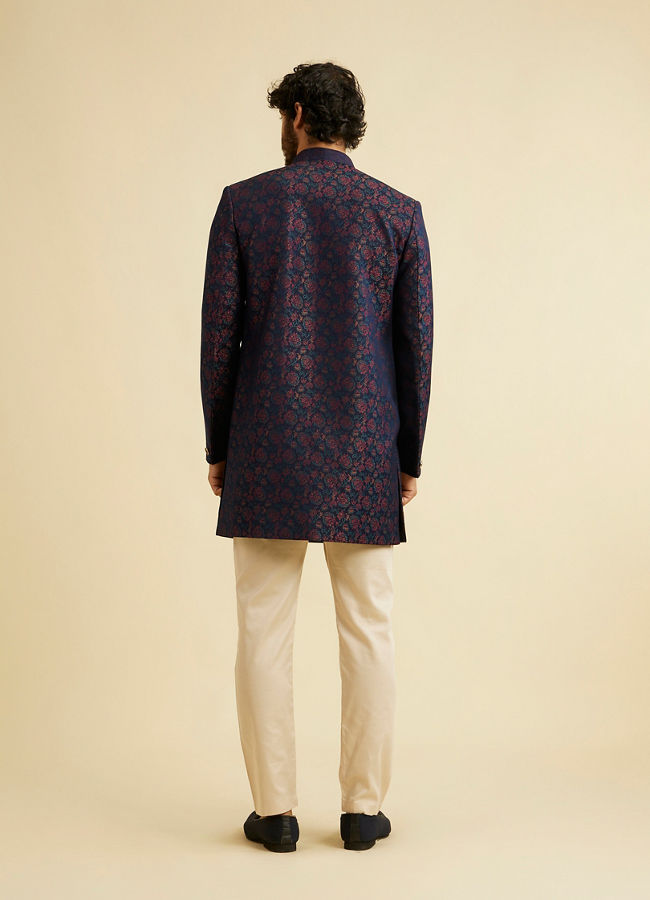 Manyavar Men Charismatic Blue Indo Western