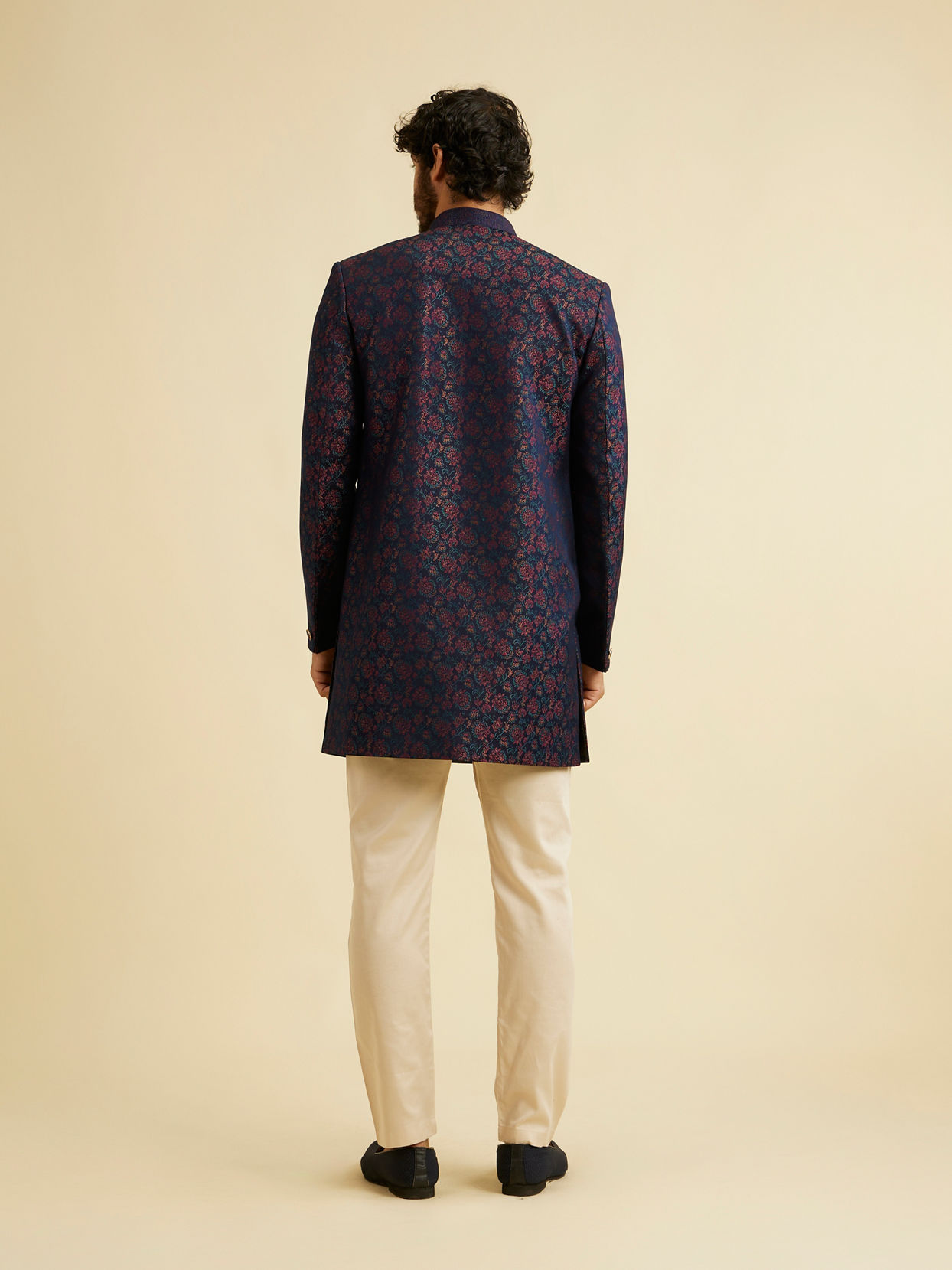 Manyavar Men Charismatic Blue Indo Western